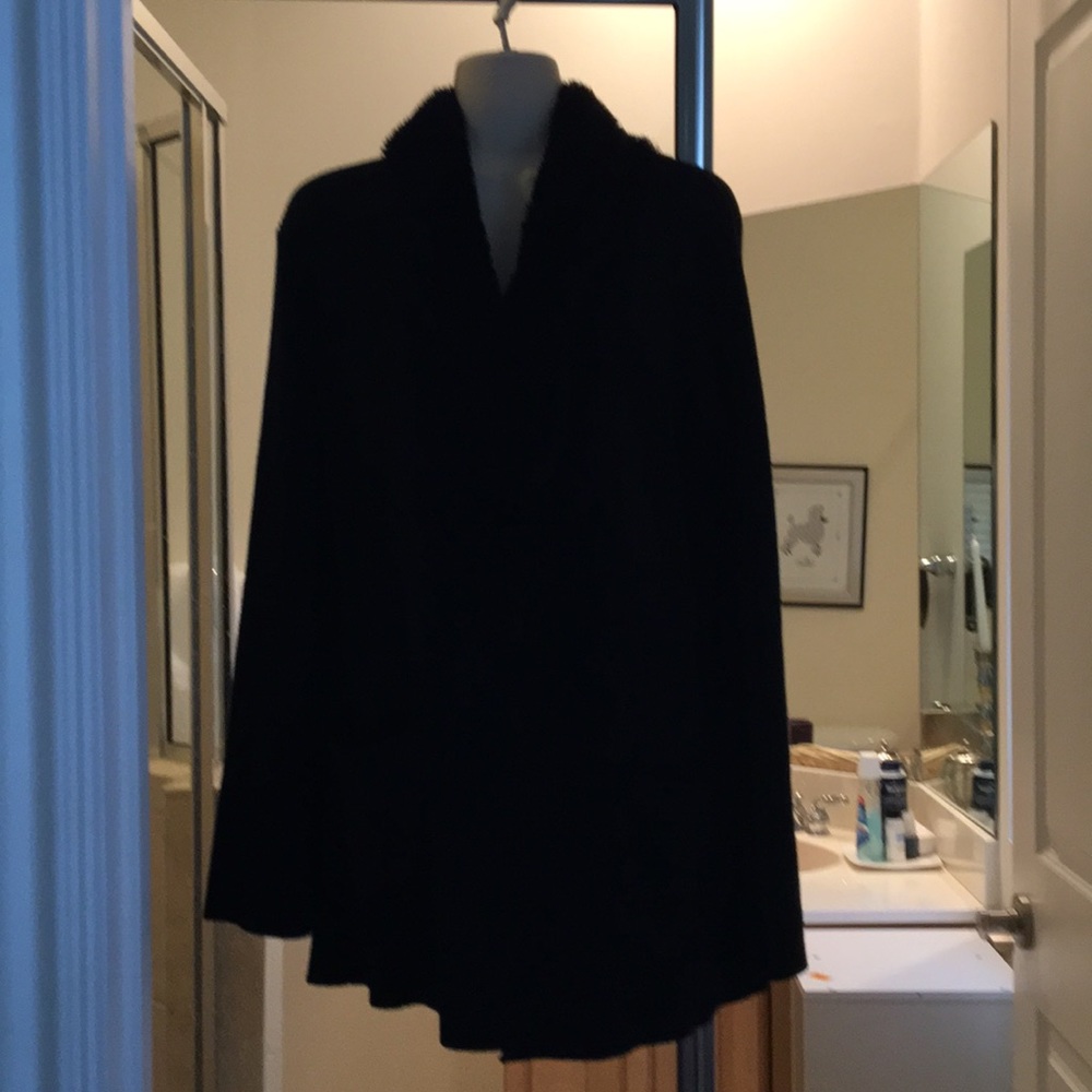 Black Studio M shaw collar sweater